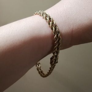 14kt gold double rope chain bracelet